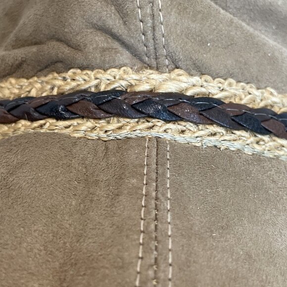 VTG 60s Deerskin Trading Post Suede Shearling Cloche Trilby Hat Union Made Sz M - Picture 7 of 11